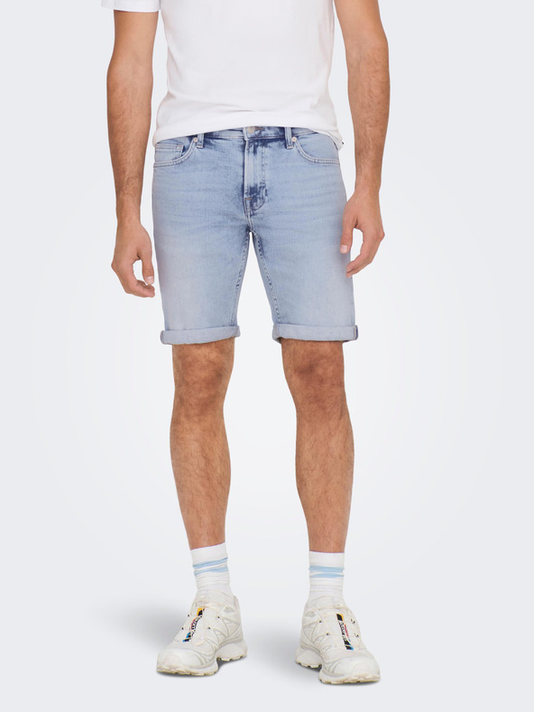 ONLY & SONS Světle modré pánské džínové kraťasy ONLY & SONS Ply