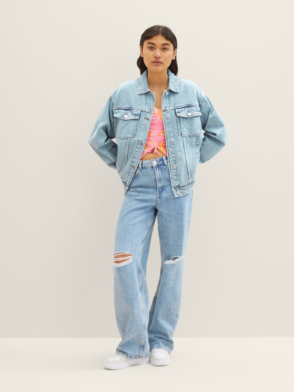 Tom Tailor Denim Světle modré dámské široké džíny Tom Tailor Denim