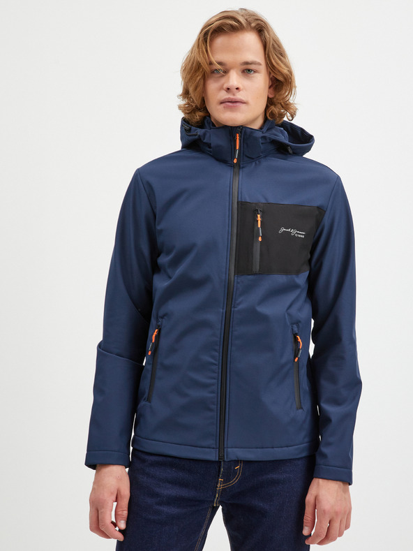 Jack & Jones Tmavě modrá pánská lehká bunda s kapucí Jack & Jones Tyson