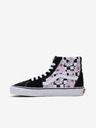Vans Bílo-černé dámské květované tenisky s koženými detaily VANS SK8-Hi