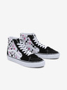 Vans Bílo-černé dámské květované tenisky s koženými detaily VANS SK8-Hi