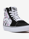 Vans Bílo-černé dámské květované tenisky s koženými detaily VANS SK8-Hi