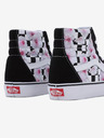 Vans Bílo-černé dámské květované tenisky s koženými detaily VANS SK8-Hi