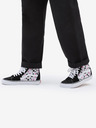 Vans Bílo-černé dámské květované tenisky s koženými detaily VANS SK8-Hi