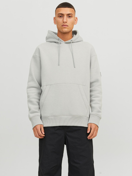 Jack & Jones Světle šedá pánská mikina s kapucí Jack & Jones Classic