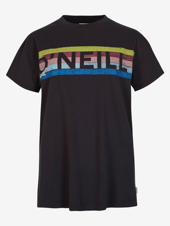 O'Neill Černé dámské tričko s potiskem O'Neill CONNECTIVE GRAPHIC LONG TSHIRT
