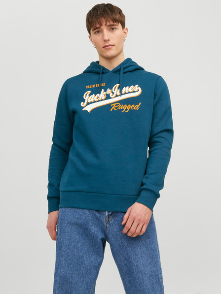 Jack & Jones Modrá pánská mikina s kapucí Jack & Jones Logo