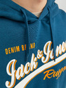 Jack & Jones Modrá pánská mikina s kapucí Jack & Jones Logo