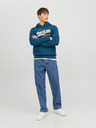 Jack & Jones Modrá pánská mikina s kapucí Jack & Jones Logo