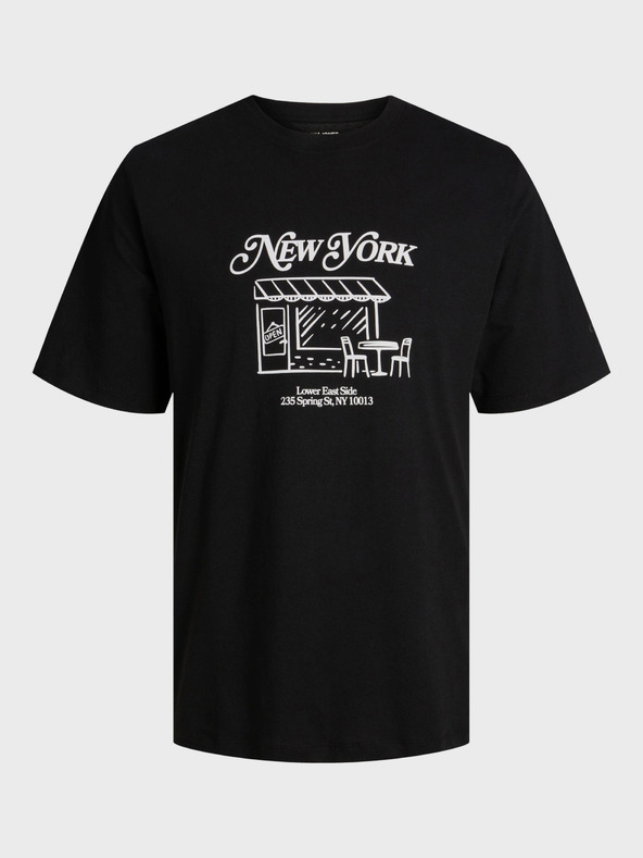 Jack & Jones Černé pánské tričko Jack & Jones Red Hook