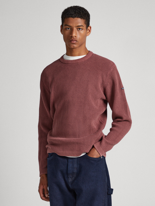 Pepe Jeans Červený pánský svetr Pepe Jeans Dean