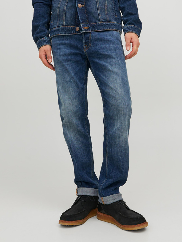 Jack & Jones Tmavě modré pánské straight fit džíny Jack & Jones Mike