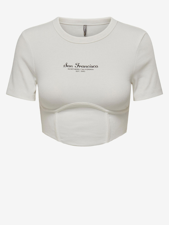 ONLY Bílý dámský crop top ONLY Lola