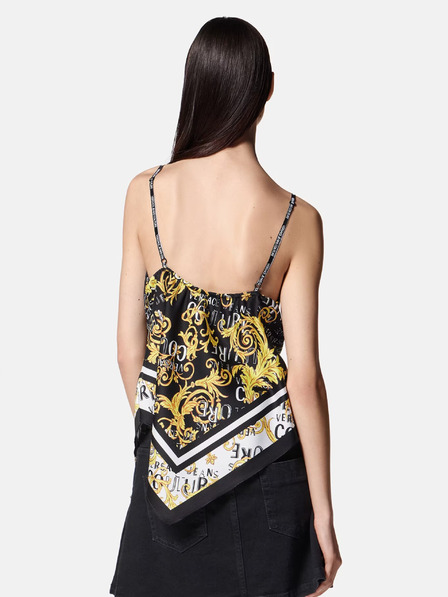 Versace Jeans Couture Černý dámský vzorovaný saténový top Versace Jeans Couture