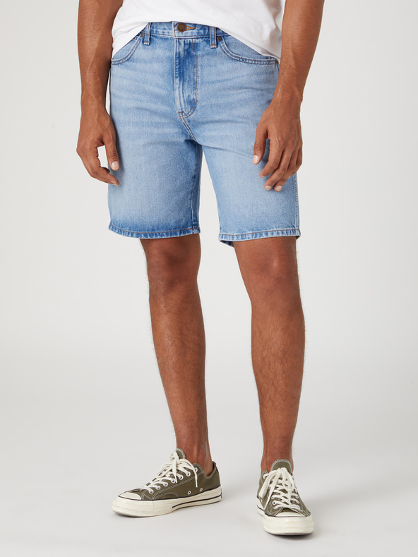 Wrangler Světle modré pánské džínové kraťasy Wrangler