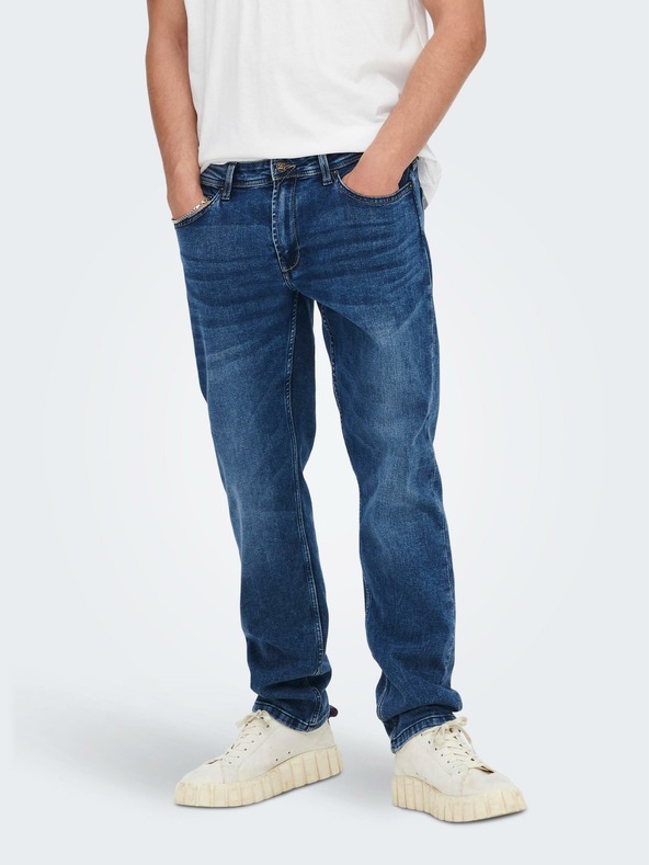 ONLY & SONS Modré slim fit džíny ONLY & SONS Weft