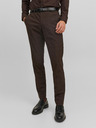 Jack & Jones Tmavě hnědé pánské oblekové kalhoty Jack & Jones Solaris