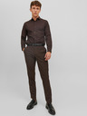 Jack & Jones Tmavě hnědé pánské oblekové kalhoty Jack & Jones Solaris