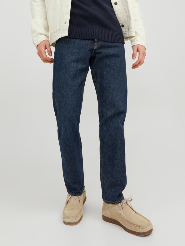 Jack & Jones Tmavě modré pánské straight fit džíny Jack & Jones Chris