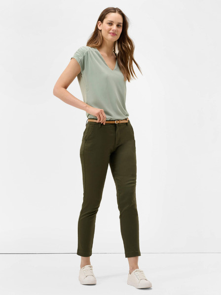 Orsay Khaki zkrácené chino kalhoty s páskem ORSAY