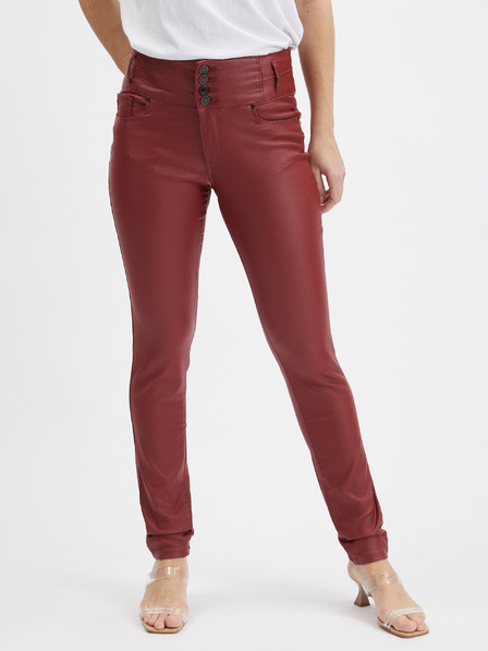 Orsay Vínové dámské skinny fit kalhoty ORSAY