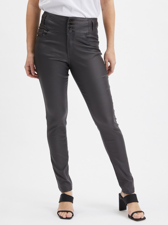 Orsay Tmavě šedé dámské skinny fit kalhoty ORSAY
