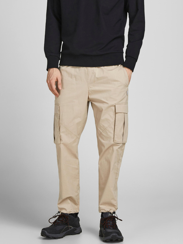 Jack & Jones Béžové kalhoty s kapsami Jack & Jones Gordon