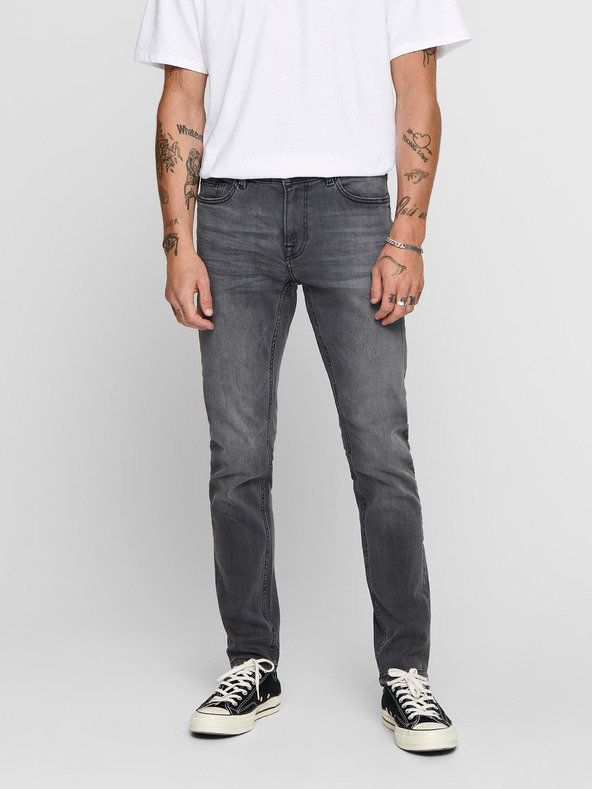 ONLY & SONS Šedé slim fit džíny ONLY & SONS Warp