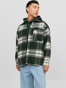 Jack & Jones Tmavě zelená pánská kostkovaná svrchní košile Jack & Jones Zac