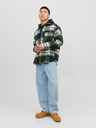 Jack & Jones Tmavě zelená pánská kostkovaná svrchní košile Jack & Jones Zac