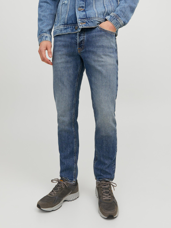 Jack & Jones Modré pánské straight fit džíny Jack & Jones Tim