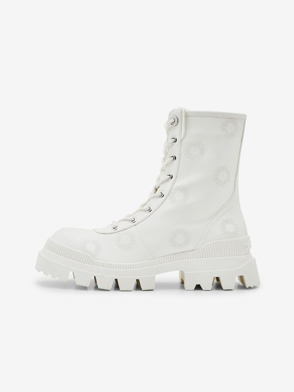 Desigual Bílé dámské kotníkové boty Desigual Track Hiking Galactic