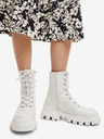 Desigual Bílé dámské kotníkové boty Desigual Track Hiking Galactic