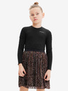 Desigual Hnědo-černé holčičí šaty Desigual Paula