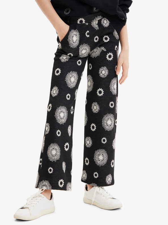 Desigual Černé holčičí vzorované kalhoty Desigual Tessa