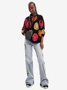 Desigual Černý dámský vzorovaný oversize svetr Desigual Smiley