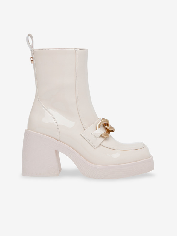 Steve Madden Krémové lesklé kotníkové boty na podpatku Steve Madden Blooms