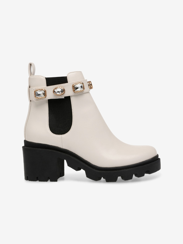 Steve Madden Krémové dámské kotníkové boty na podpatku Steve Madden Amulet