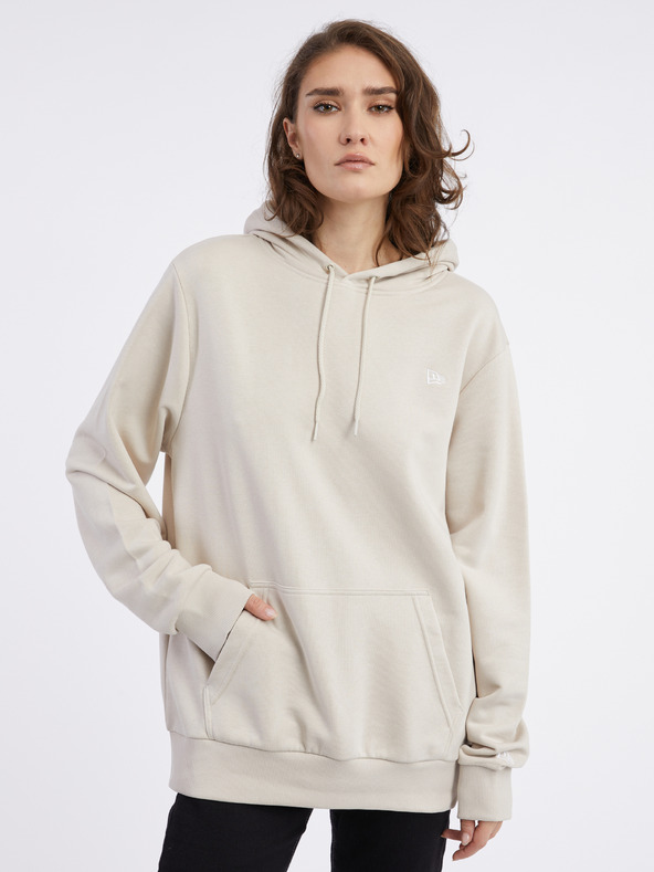 New Era Krémová dámská oversize mikina s kapucí New Era Essentials