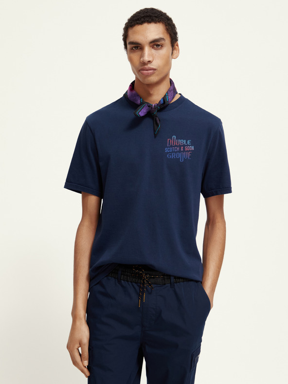 Scotch & Soda Tmavě modré pánské tričko Scotch & Soda