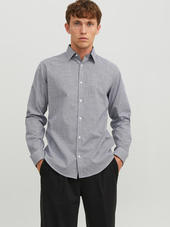 Jack & Jones Tmavě modrá pánská kostkovaná košile Jack & Jones Label