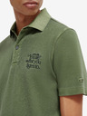 Scotch & Soda Zelené pánské polo tričko Scotch & Soda Garment Dye