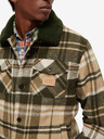 Scotch & Soda Zeleno-béžová pánská košilová bunda s příměsí vlny Scotch & Soda Teddy