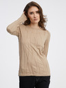 AWARE by VERO MODA Béžové dámské vzorované tričko AWARE by VERO MODA Gudrun