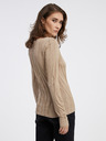 AWARE by VERO MODA Béžové dámské vzorované tričko AWARE by VERO MODA Gudrun
