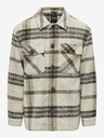 ONLY & SONS Hnědo-béžová pánská kostkovaná košilová bunda ONLY & SONS Cane