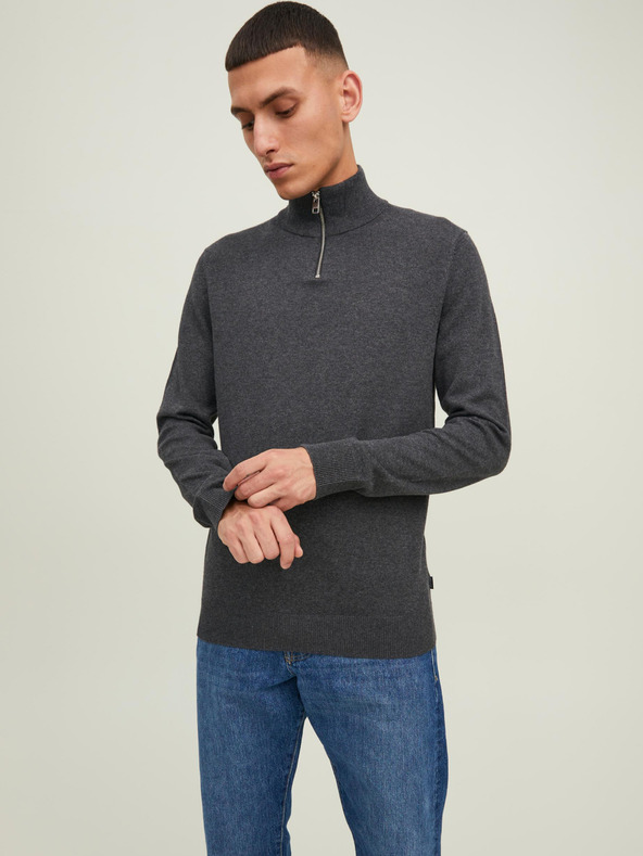 Jack & Jones Tmavě šedý pánský svetr Jack & Jones Emil