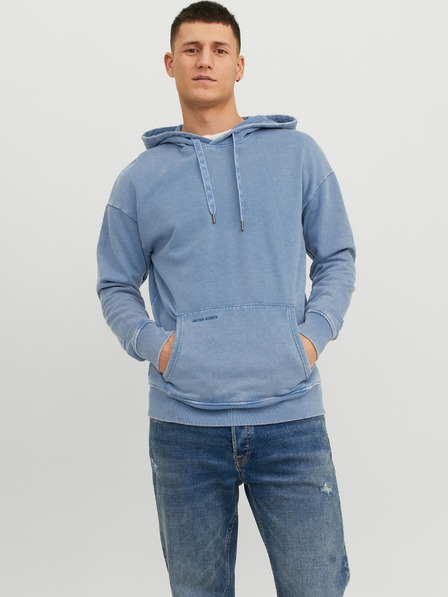 Jack & Jones Modrá pánská mikina s kapucí Jack & Jones Drew