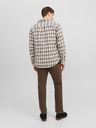 Jack & Jones Bílo-hnědá pánská kostkovaná košile Jack & Jones Gracia