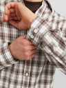 Jack & Jones Bílo-hnědá pánská kostkovaná košile Jack & Jones Gracia